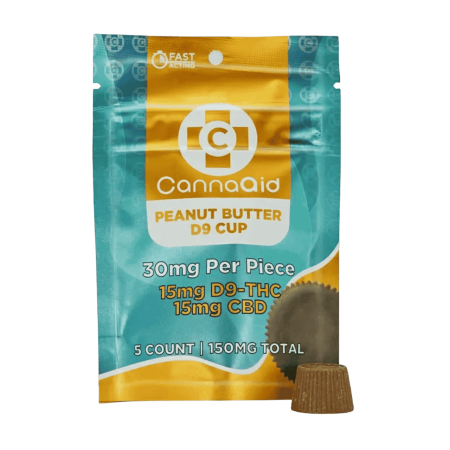 CannaAid D9 THC 150MG Peanut Butter Cup Bag