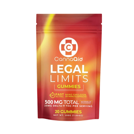 CannaAid Legal Limits D9 THC 500MG Gummies Variety Flavor Mix