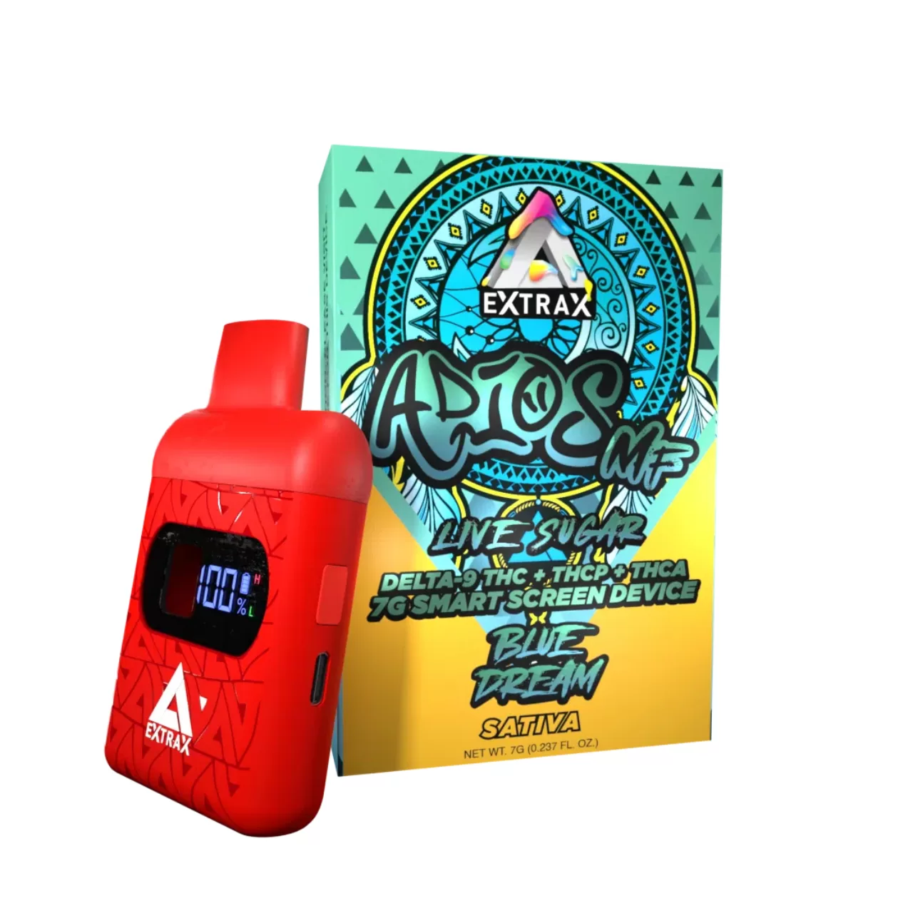 Delta Extrax Adios MF D9 THC-P THC-A Live Resin Sugar Smart Screen Disposable - 7G - Image 2