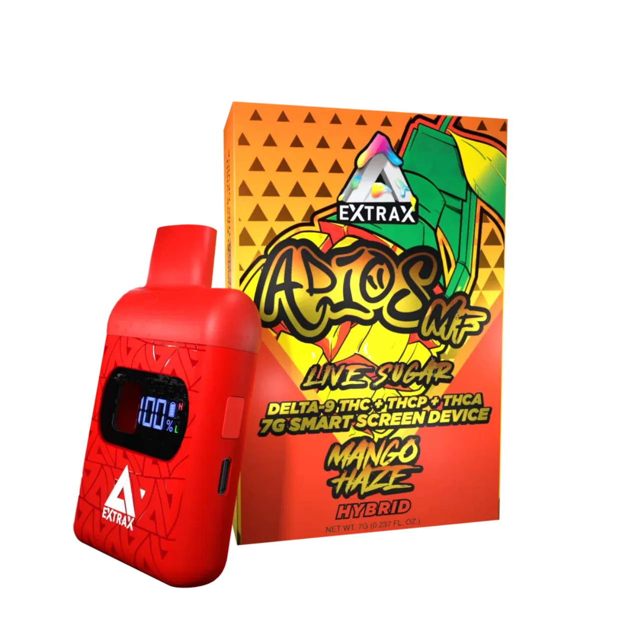Delta Extrax Adios MF D9 THC-P THC-A Live Resin Sugar Smart Screen Disposable - 7G - Image 4