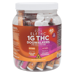 ELFTHC THC Dogwalkers Prerolls 1G - 40COUNT Solar Ride/Sativa-Velvet Thunder/Indica at Puffezee