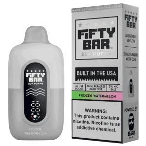 Fifty Bar V2 20000 Puff Disposable Frozen Watermelon White Series – Puffezee