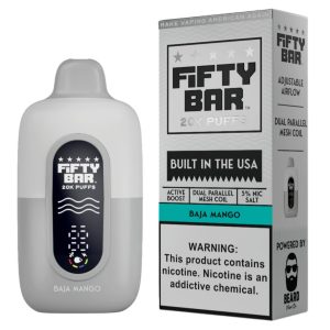 Fifty Bar V2 20000 Puff Disposable White Series Baja Mango – Puffezee