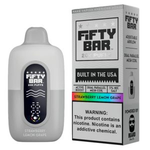 Fifty Bar V2 20000 Puff Disposable White Series Strawberry Lemon Grape – Puffezee