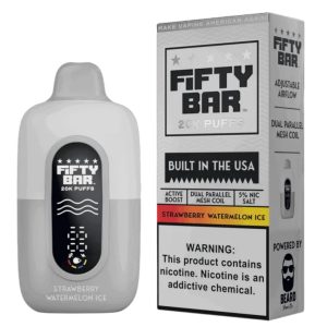 Fifty Bar V2 20000 Puff Disposable bWhite Series Strawberry Watermelon Ice – Puffezee