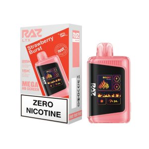 Geek Vape Raz LTX 25K Puff Zero Nicotine Disposable Strawberry Burst – Puffezee