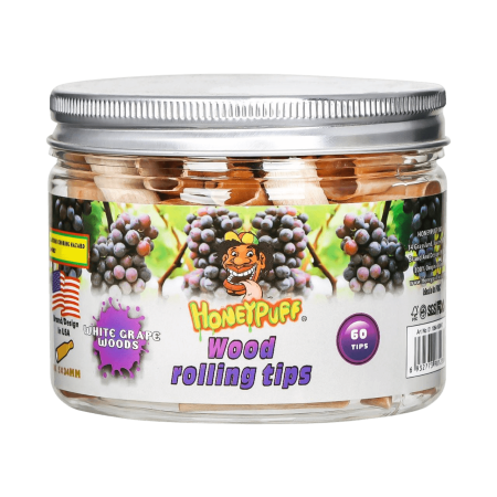HONEYPUFF WOOD ROLLING TIPS JAR 60CT