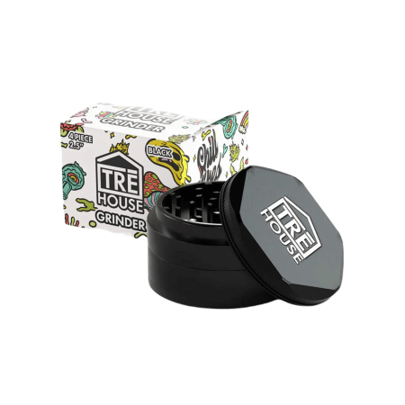 Tre House 4 Piece Aluminum Grinder Black
