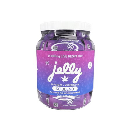 Jelly KO Blend Live Resin THC Gummies 15000MG - Blue Razz/Watermelon