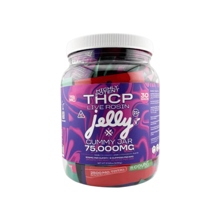 Jelly THCP High Potent Live Rosin Gummy Jar 75000MG-Blueberry Drip