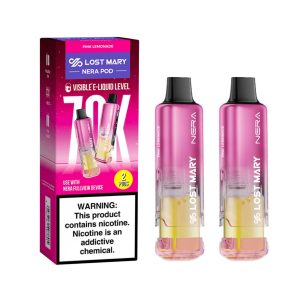 Lost Mary Nera Fullview Kit 70K Puff Replacement Pod Cartridge 2PK Pink Lemonade – Puffezee