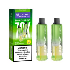 Lost Mary Nera Fullview Kit 70K Puff Replacement Pod Cartridge 2PK Sour Apple Ice – Puffezee