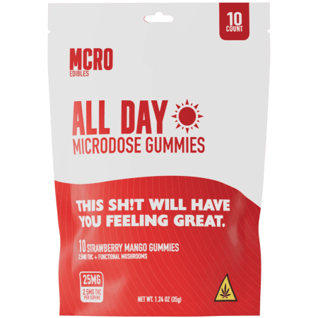 MCRO Microdose Gummies All Day 25MG - Strawberry Mango