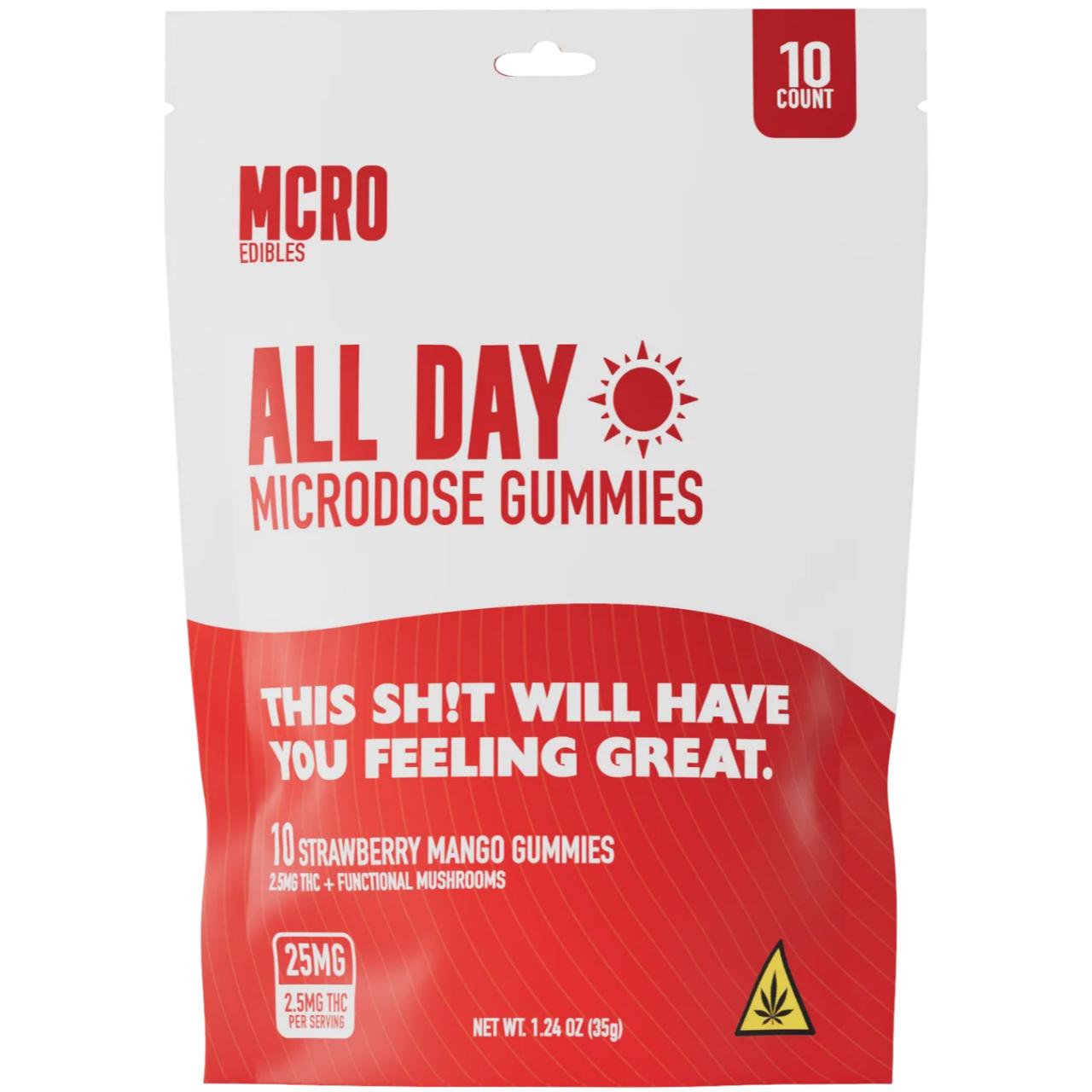 MCRO Microdose Gummies All Day 25MG - Strawberry Mango - Image 2