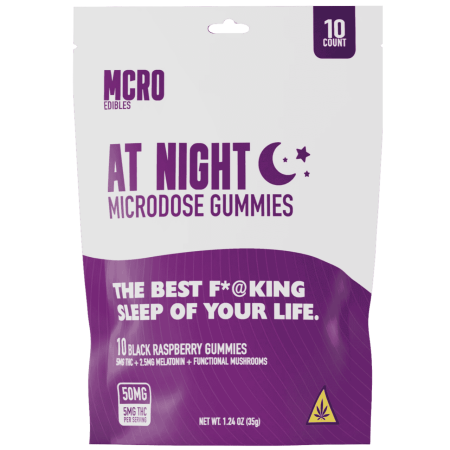 MCRO Microdose Gummies At Night 50MG - Black Raspberry