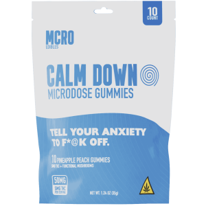 MCRO Microdose Gummies Calm Down 50MG - Pineapple Peach at Puffezee
