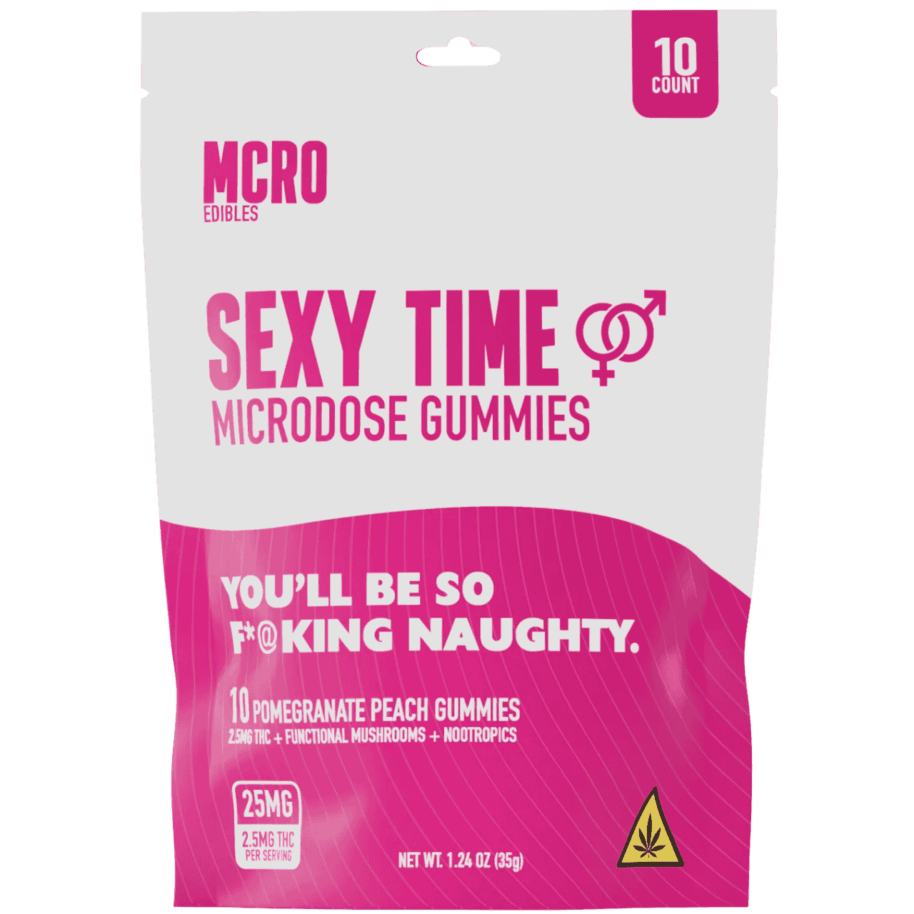 MCRO Microdose Gummies Sexy Time 25MG - Pomegranate Peach
