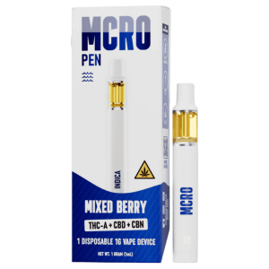 MCRO Pen THC-A+CBD+CBN Disposable 1G - Mixed Berry/Indica at Puffezee