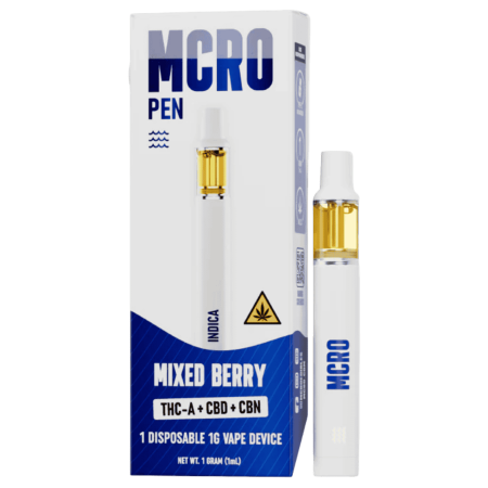 MCRO Pen THC-A+CBD+CBN Disposable 1G - Mixed Berry/Indica
