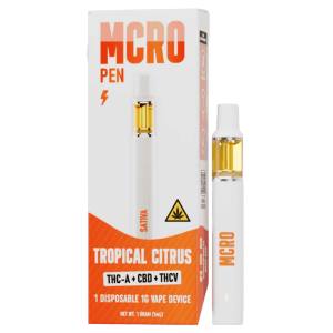 MCRO Pen THC-A+CBD+THCV Disposable 1G - Tropical Citrus/Sativa at Puffezee