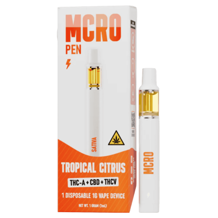MCRO Pen THC-A+CBD+THCV Disposable 1G - Tropical Citrus/Sativa
