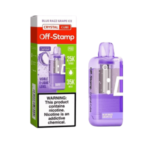 Off Stamp Crystal Cube 35k Puff Disposable Replacement Pod Cartridge 1PK Blue Razz Grape Ice – Puffezee