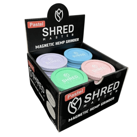 Shred Master Hemp Grinder 2PC 12CT Magnetic Pastel Colors