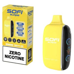 Sofi Surge Zero Nicotine 25000 Puff Disposable Banana Taffy Ice – Puffezee