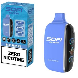 Sofi Surge Zero Nicotine 25000 Puff Disposable Blue Razz Ice Box – Puffezee