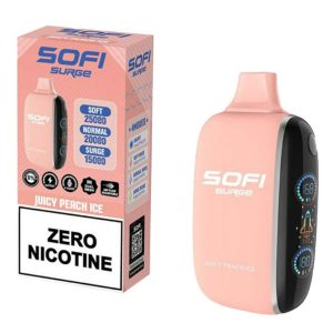 Sofi Surge Zero Nicotine 25000 Puff Disposable Juicy Peach Ice – Puffezee