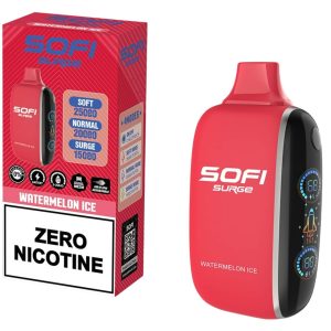 Sofi Surge Zero Nicotine 25000 Puff Disposable Watermelon Ice Box – Puffezee