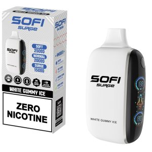 Sofi Surge Zero Nicotine 25000 Puff Disposable White Gummy ice – Puffezee