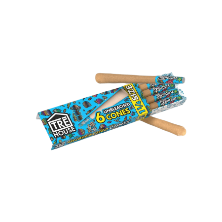 Tre House Premium Pre Roll Cones 1 1/4 Unbleached - 6PK