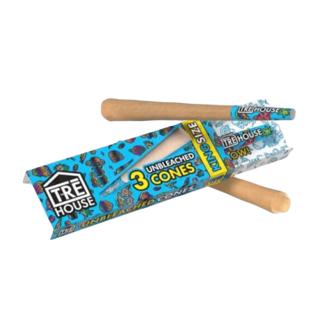 Tre House Premium Pre Roll Cones King Size Slim Unbleached - 3PK