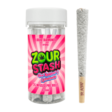 Zour Stash Liquid Diamonds Infused Preroll 2G -10 Counts