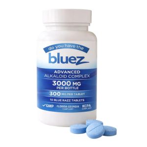 BlueZ Advance Alkaloid Complex Tablets Bottle 3000MG-10CT Blue Razz at Puffezee