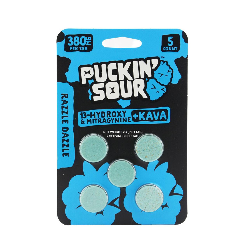 Puckin Sour Mitragynine+Hydroxy+Kava Tablets 1900MG- 5CT
