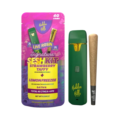Hidden Hills Combo SeshKit THCA Disposable 2G+Hashhole Preolls 2G