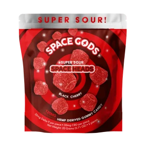 Space Gods Super Sour Space Head Delta-9 THC/CBD Gummies - 30PK at Puffezee