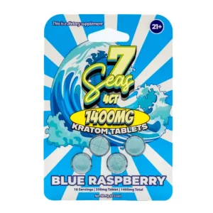 7 Seas Kratom Tablets 1400MG - 4CT - Blue Raspberry