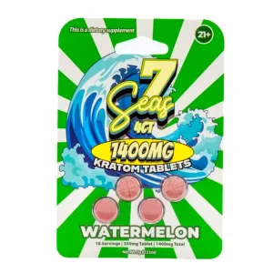 7 Seas Kratom Tablets 1400MG - 4CT - Watermelon
