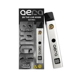 AERA THC Brick Live Rosin Disposables 2G - Sour Tangie/Sativa