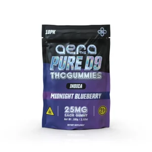 AERA THC Pure D9 Gummies 250MG -10CT - Midnight Blueberry/Indica