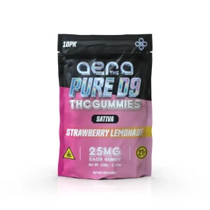 AERA THC Pure D9 Gummies 250MG -10CT - Strawberry Lemonade/Sativa