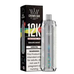 Al Fakher Crown Bar Crystal V2 12K Puff Disposable - Grape Mint