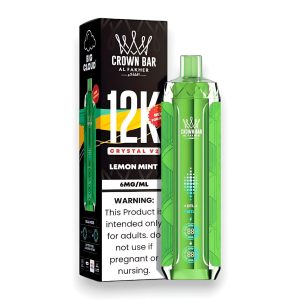 Al Fakher Crown Bar Crystal V2 12K Puff Disposable - Lemon Mint