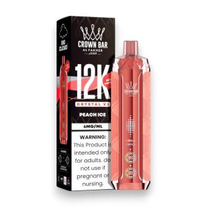 Al Fakher Crown Bar Crystal V2 12K Puff Disposable - Peach Ice