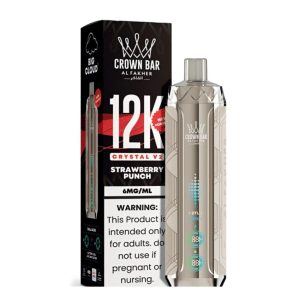 Al Fakher Crown Bar Crystal V2 12K Puff Disposable - Strawberry Punch