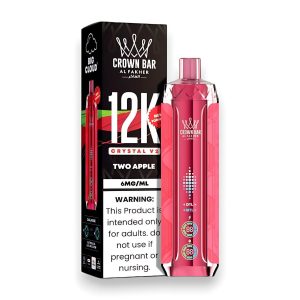 Al Fakher Crown Bar Crystal V2 12K Puff Disposable - Two Apple