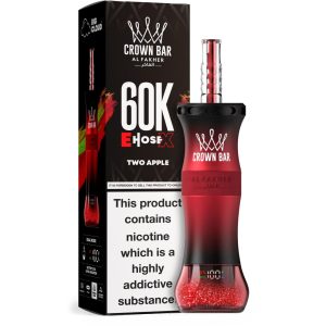 Al Fakher Crown Bar E Hose X 60K Puff Disposable - Two Apple